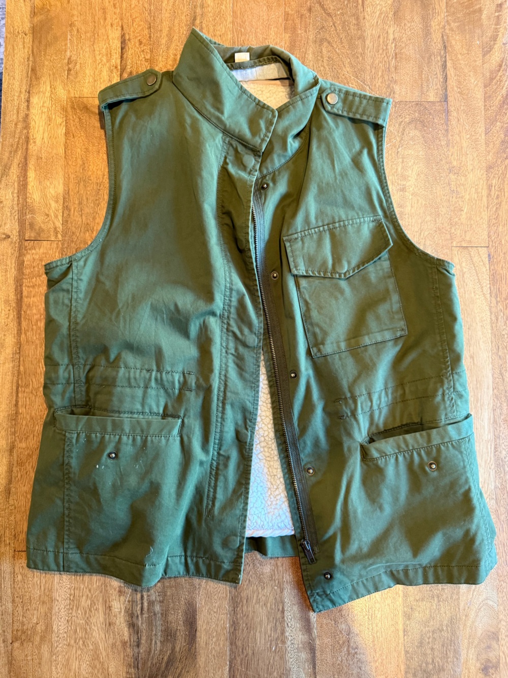 Dark Green Utility Vest with Front Pockets
